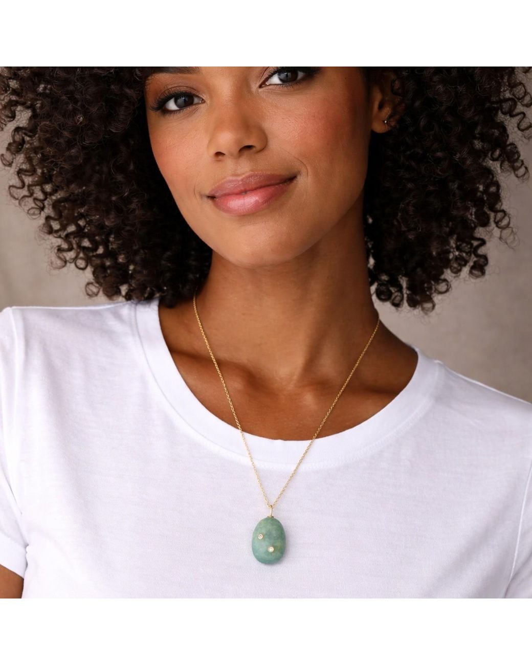 Hye Jane Jewelry Blue Small Pietra Aquamarine Necklace