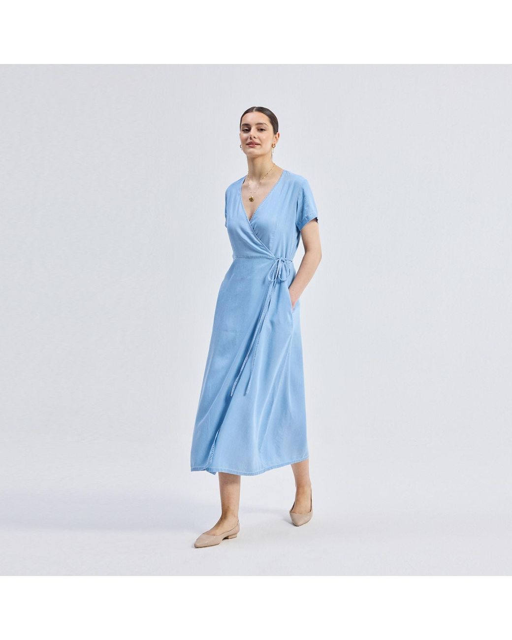 REISTOR Blue Maxi Wrap Dress