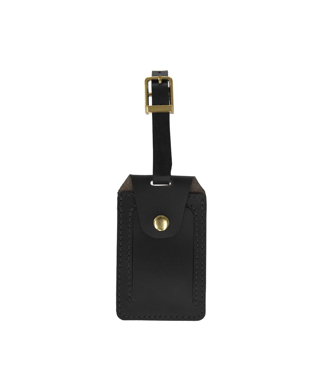 VIDA VIDA Black Luxe Leather Luggage Tag for men