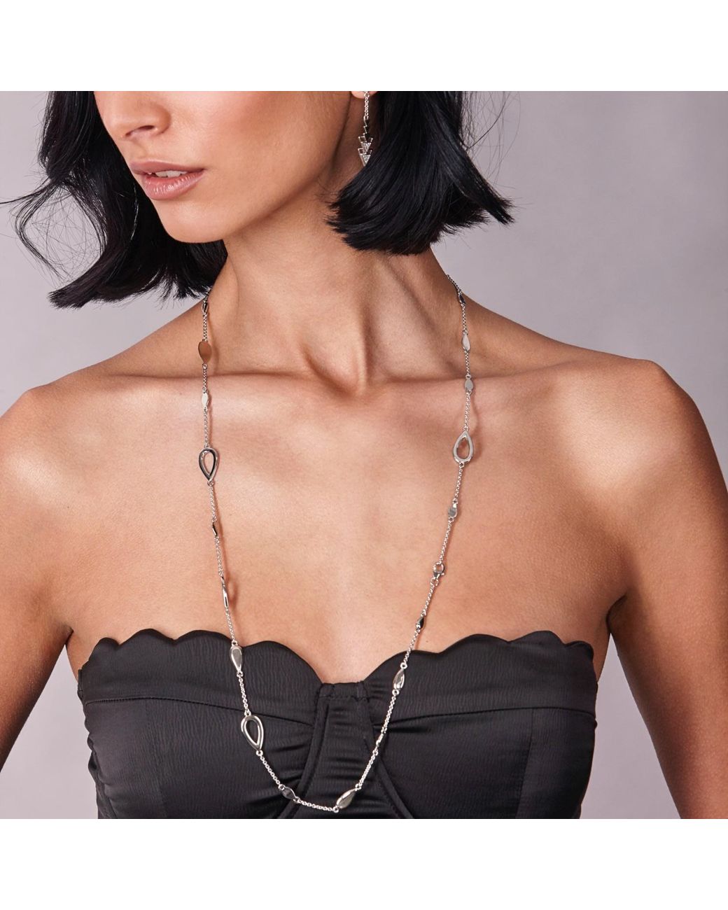 Lucy Quartermaine Metallic Station Petal Necklace