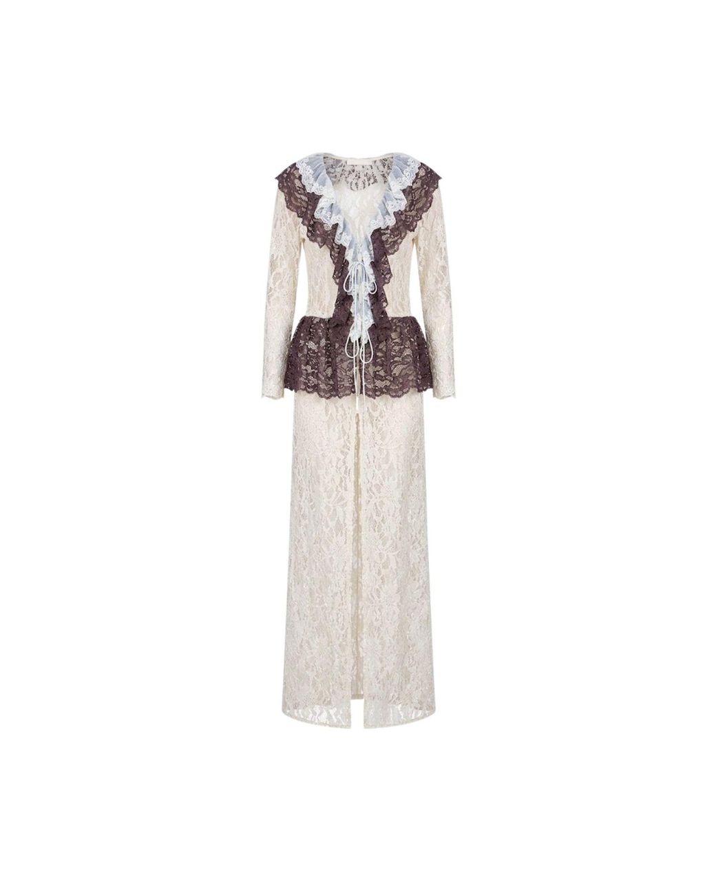 GLAM ON YOU White Volante Robe