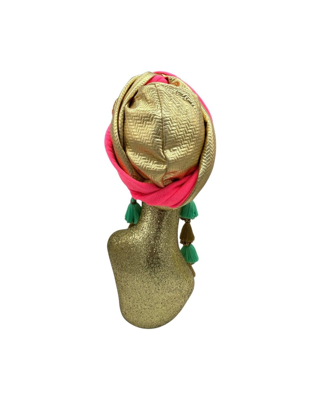 Julia Clancey Red Golden Zia Lizard Reversible Dorado Turban