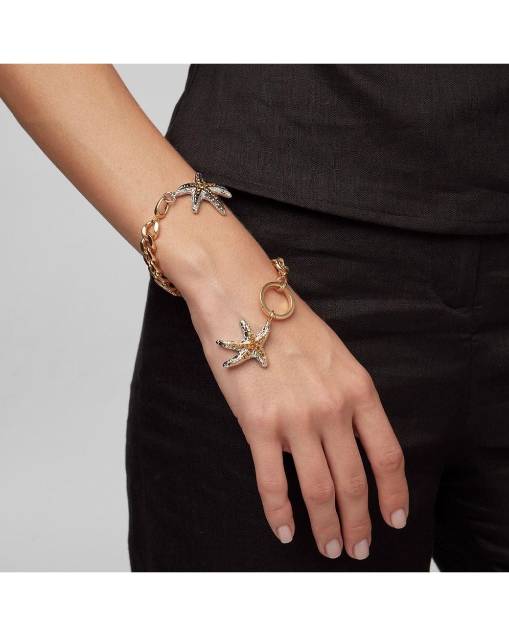 Onia Metallic Bold Cuban Link Bracelet