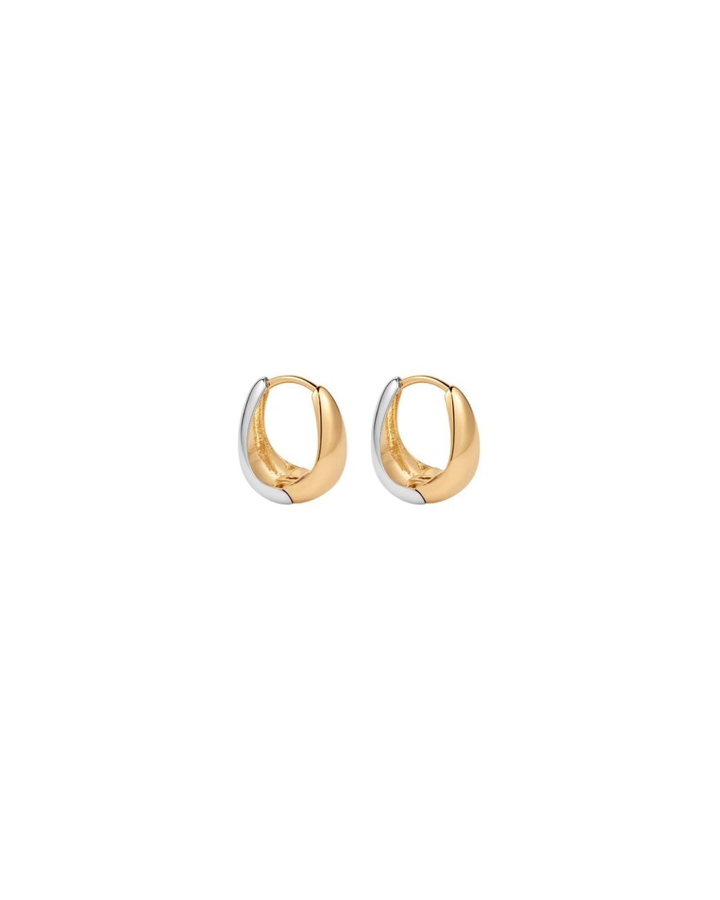 Vanhi Metallic Gia Reversible 2 Tone Chubby Hoop Earrings