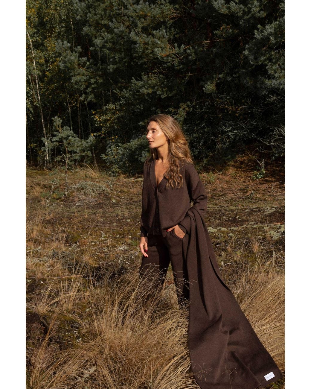 SALANIDA Brown Bene 100% Merino Cardigan Chocolate