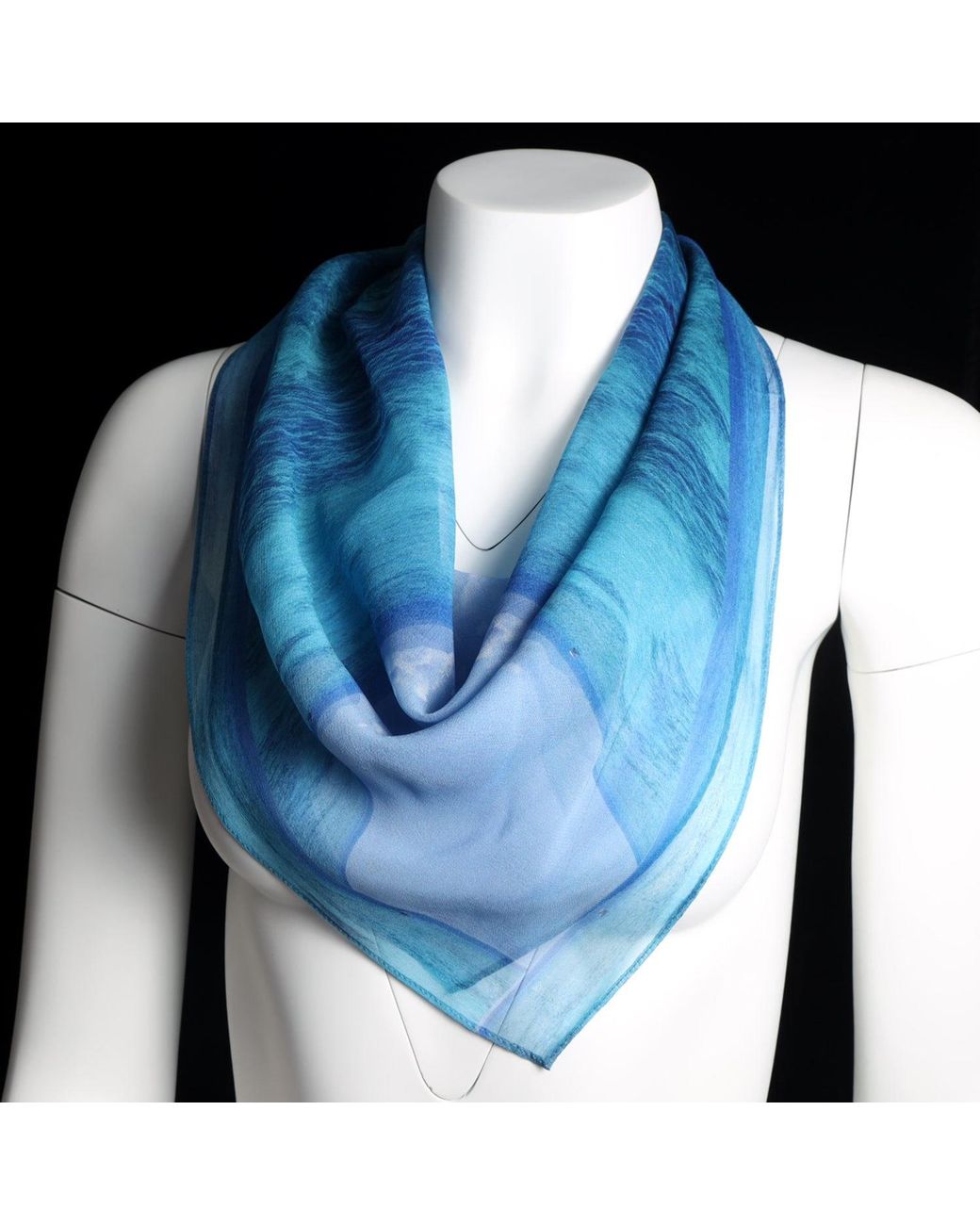 Babs Boutique NYC Blue Silk Square Scarf