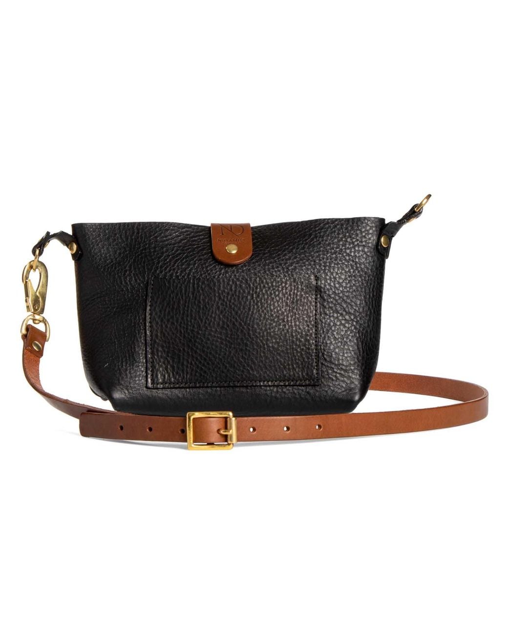 N'damus London Black Mini Adanna Leather Crossbody Bag