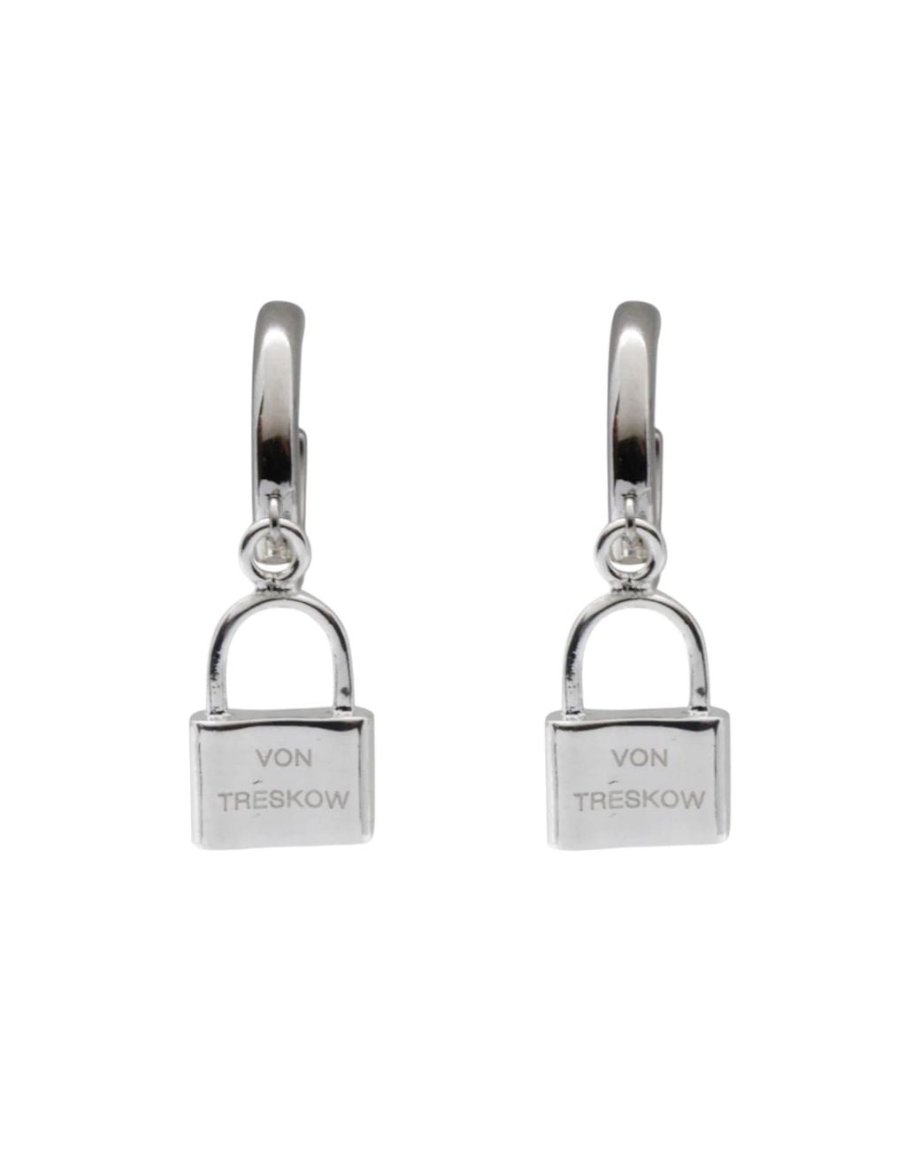 Von Treskow Metallic Huggie Hoop Earrings With Vt Lock