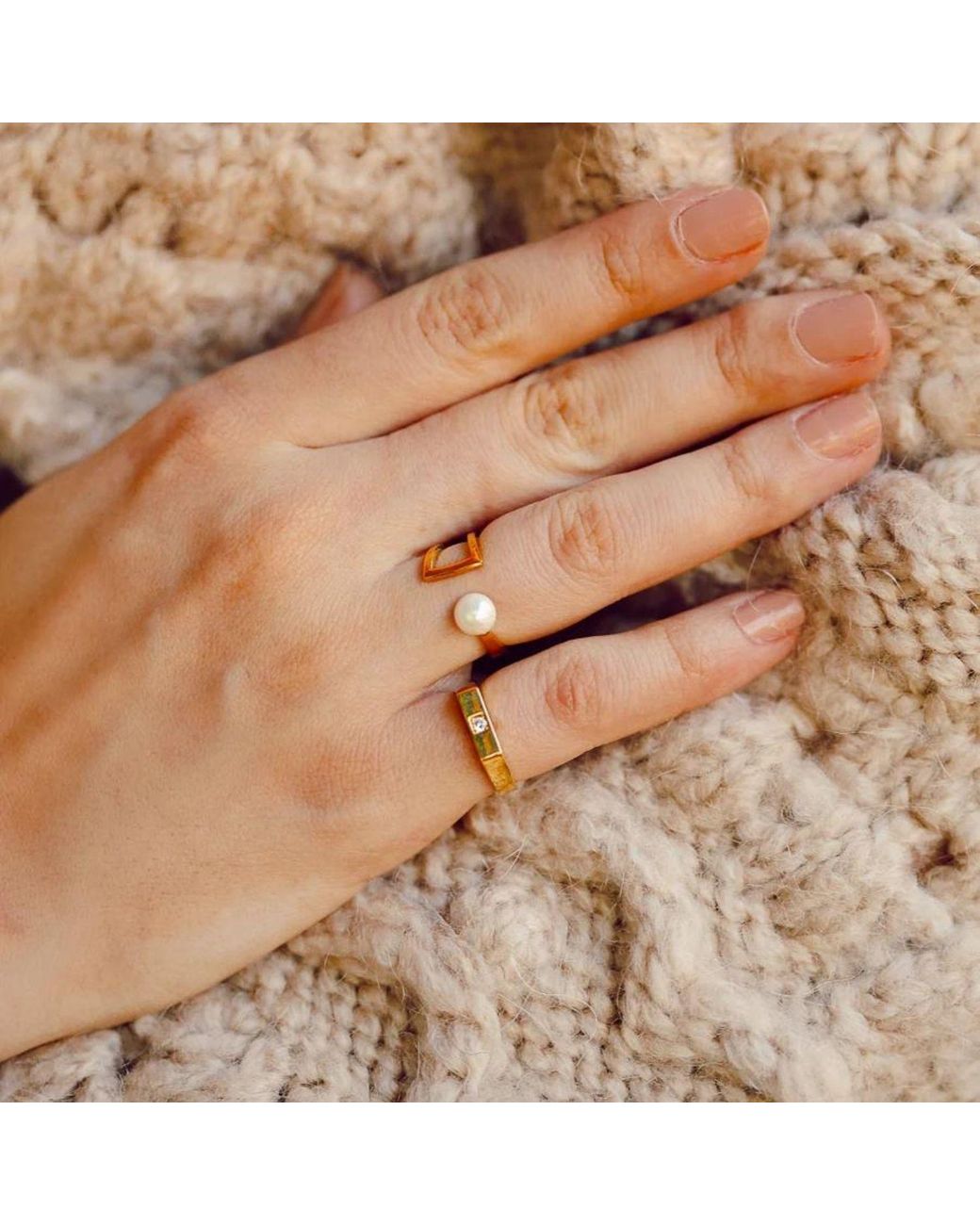 LINYA JEWELLERY Metallic Pinky Adjustable Signet Ring