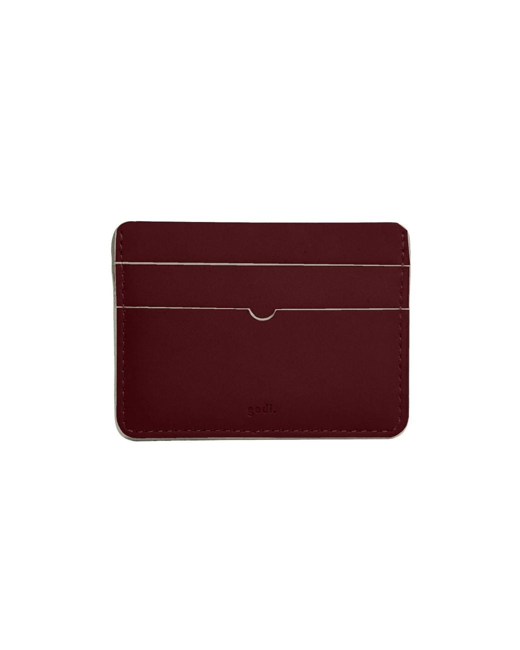 godi. Red Handmade Leather Card Case