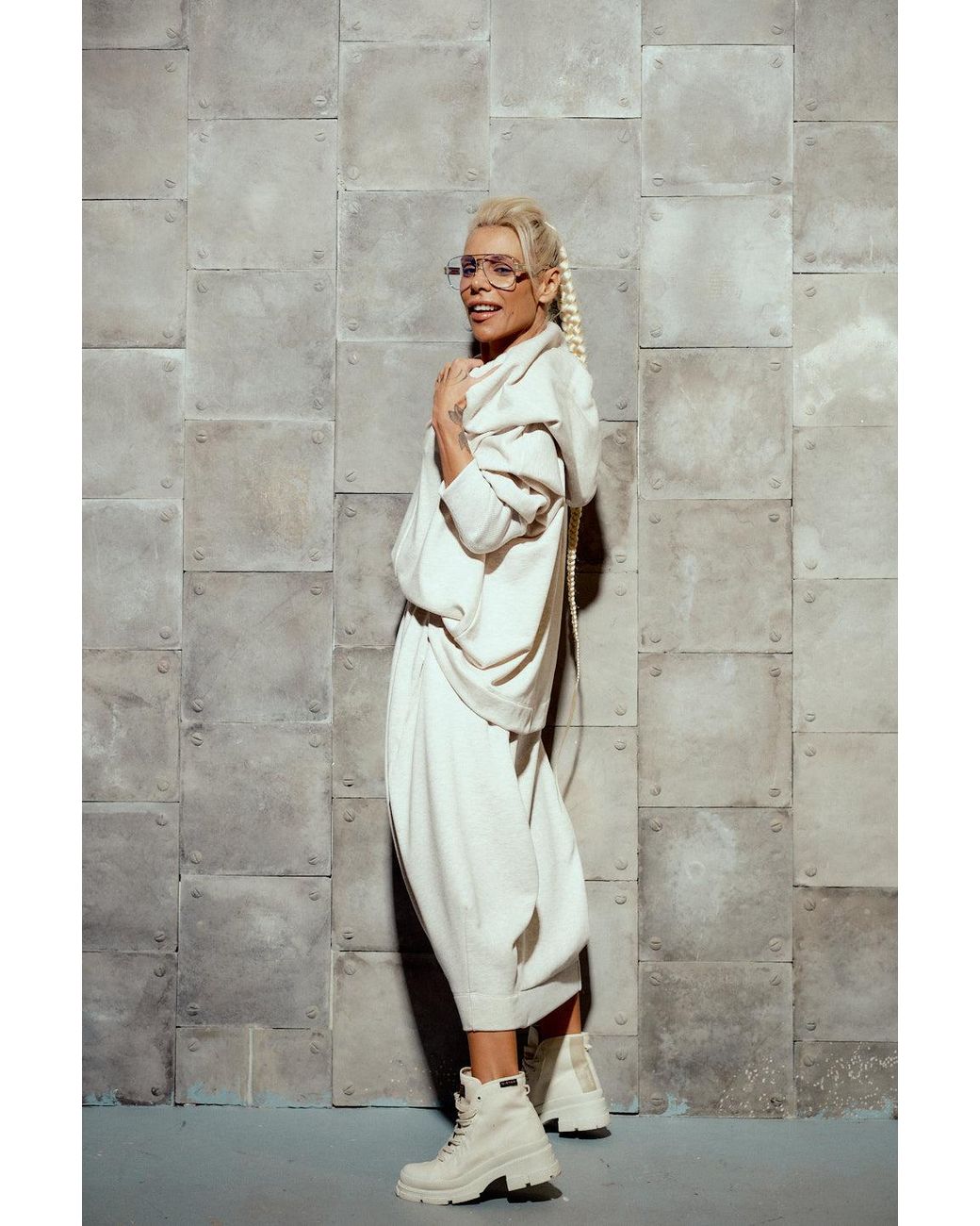 Clothes by Locker Room Natural Neutrals Cream Hoodie & Skirt Sweatsuit Set