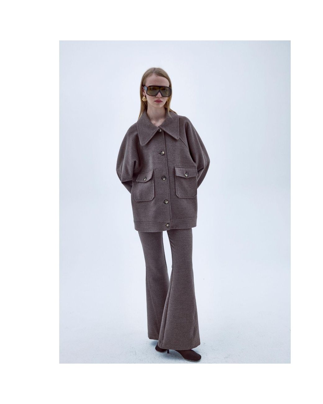 NAZLI CEREN Brown Terry Cashmere Coat