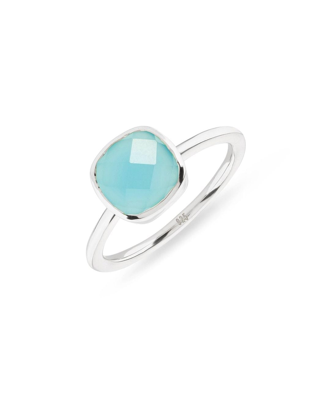 Auree Jewellery Blue Brooklyn Aqua Chalcedony Sterling Ring