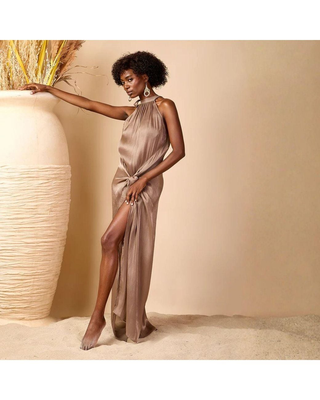 GLAM ON YOU Brown Aladina Dress