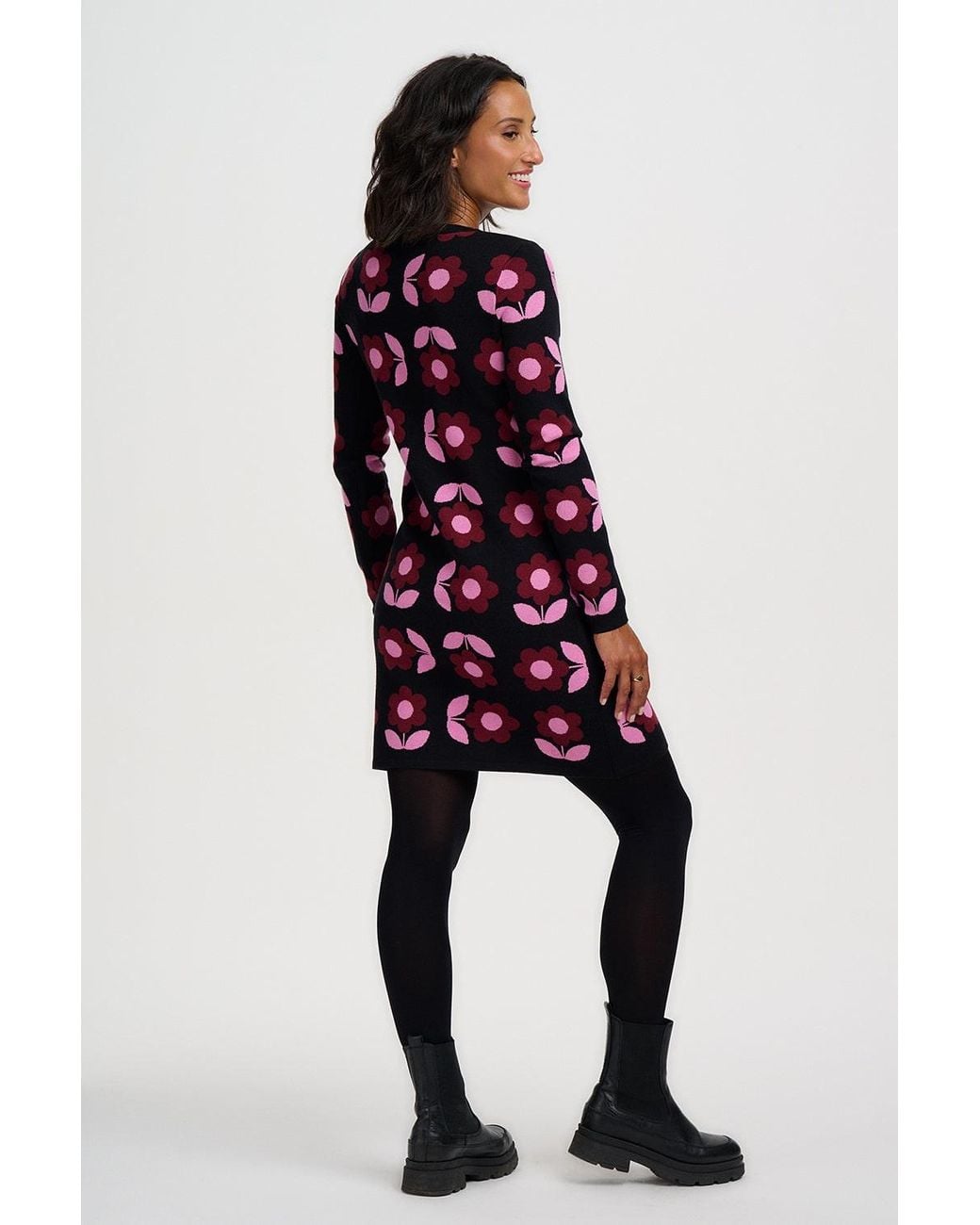 Sugarhill Red Ren Knitted Short Dress Daisy