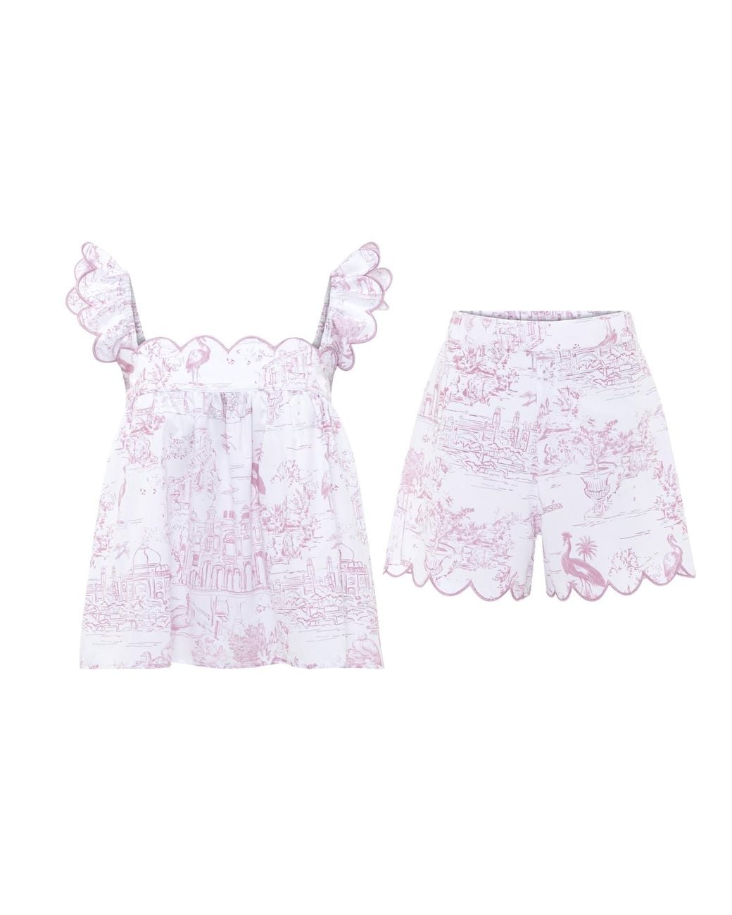 Love Letters X Blue Toile Babydoll Short Pyjama Set