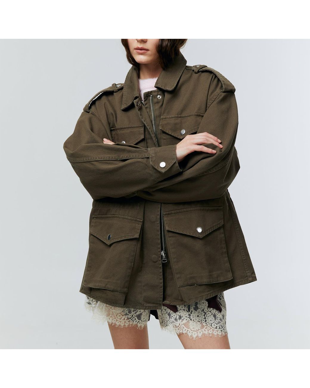 Ats the Label Green Leonna Utility Pocket Jacket