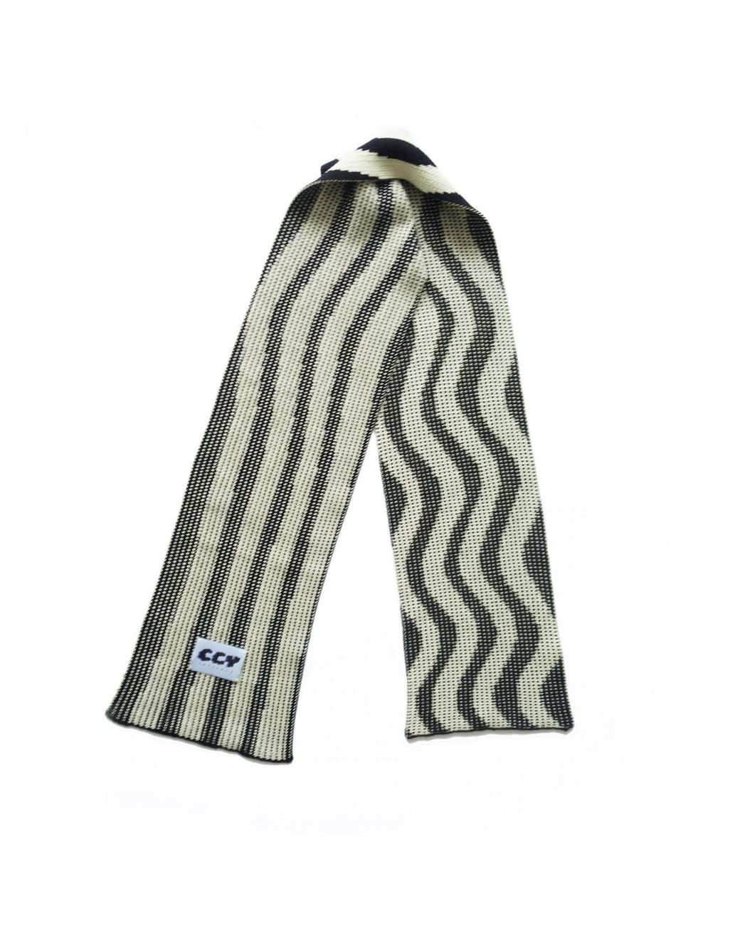 Ccy Currency Black Neutrals Striped Scarf