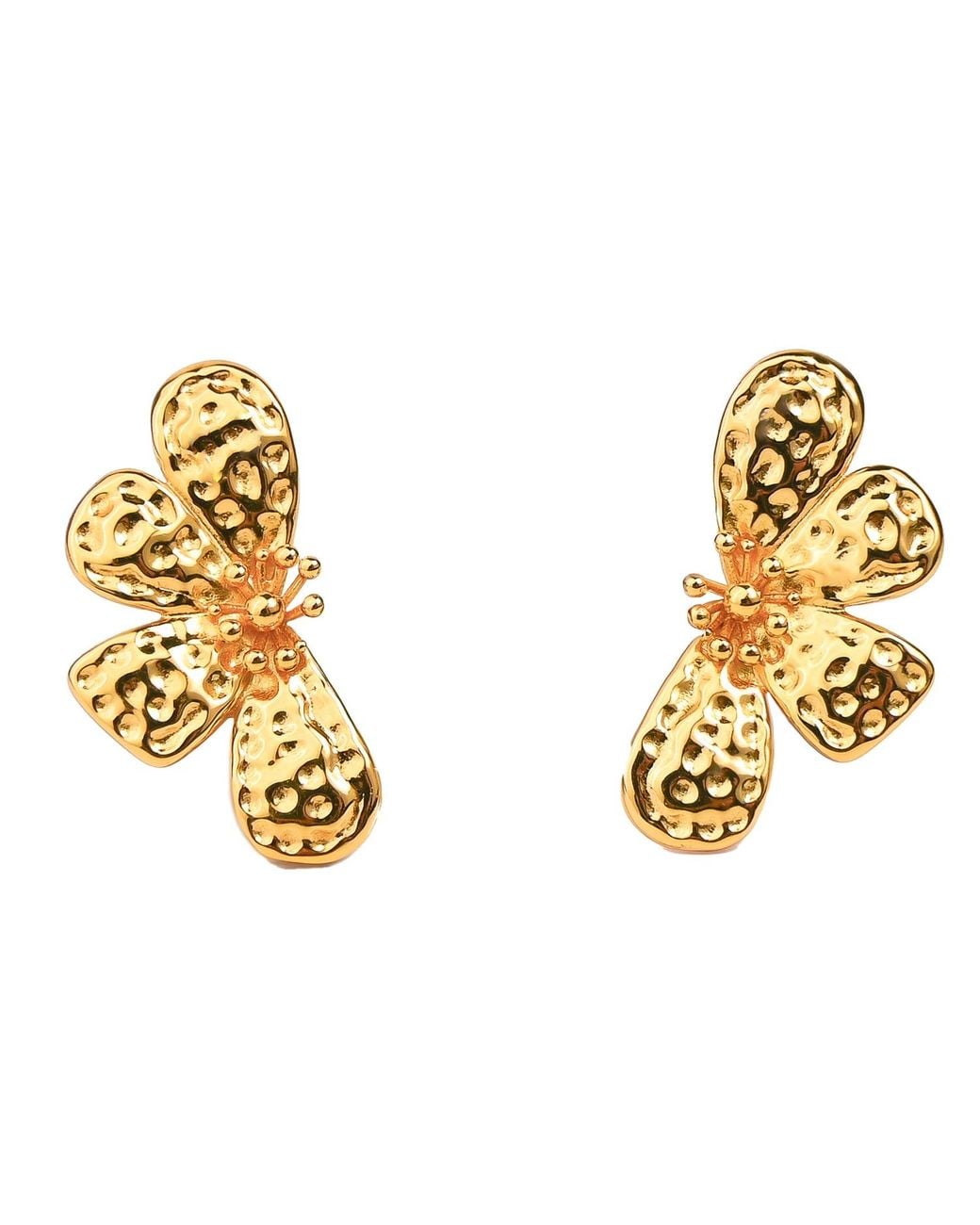 Zynnia Collective Metallic Textured Bloom Studs