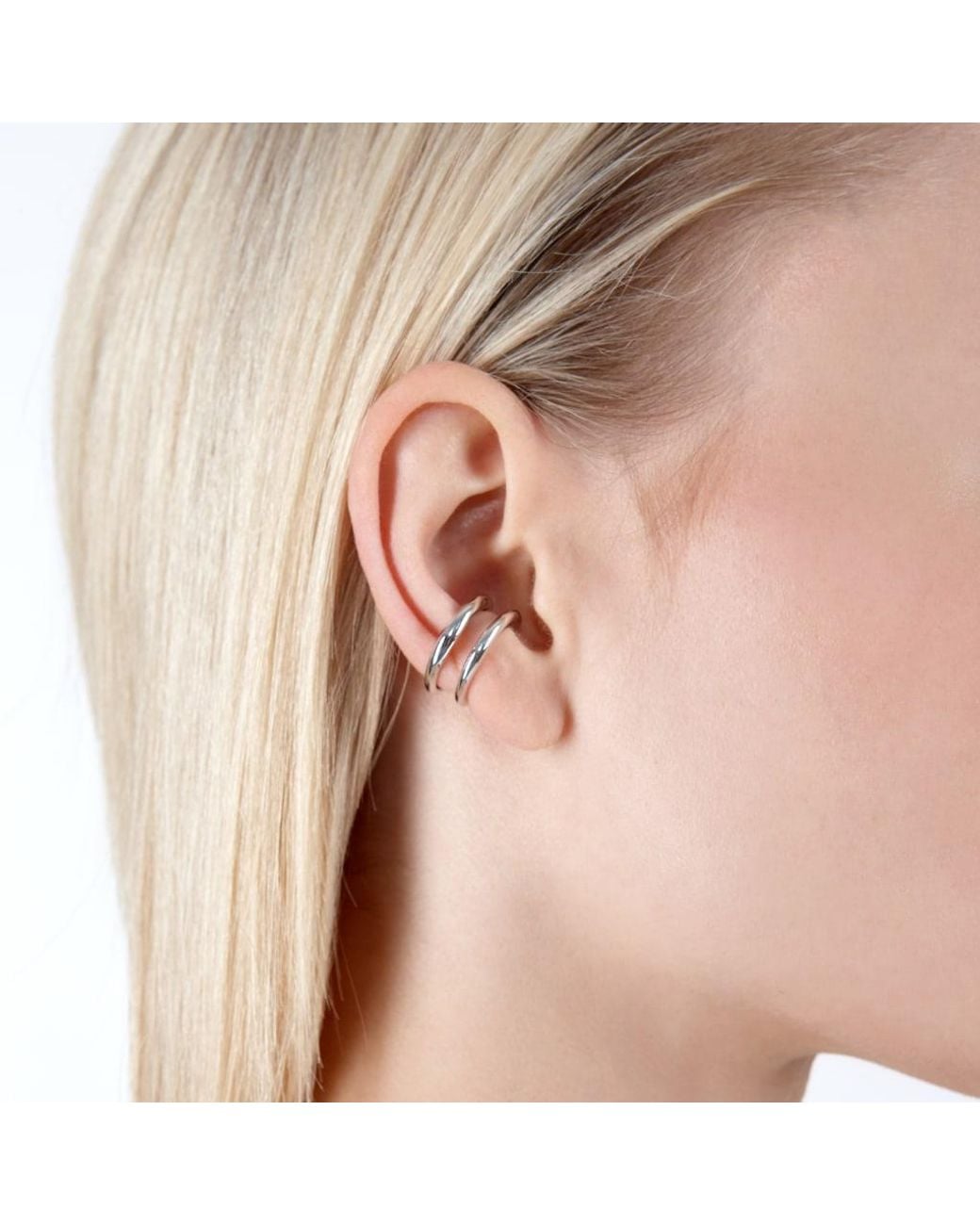 Lucy Quartermaine Metallic Double Drop Ear Cuff