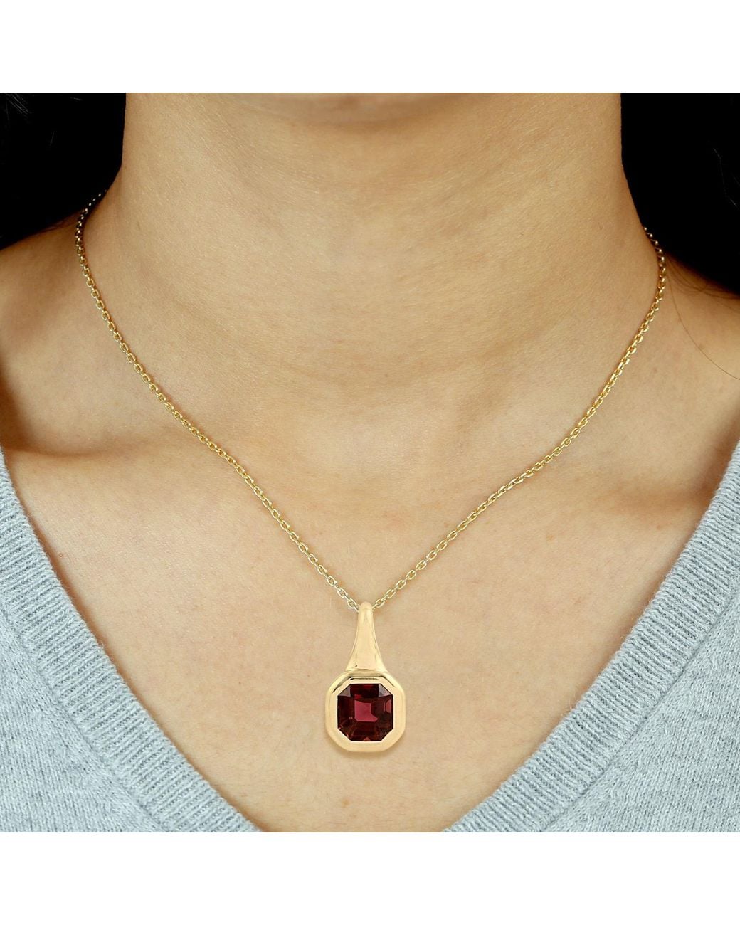 Artisan Multicolor 18K Tourmaline Solitaire Pendant