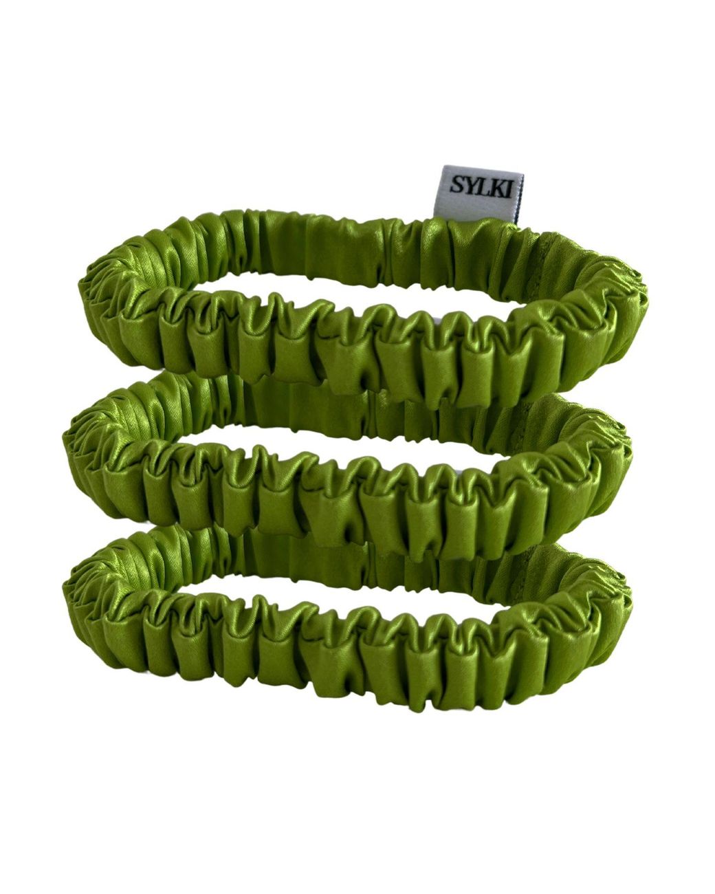 Sylk Green Autumn Silk Hair Scrunchies