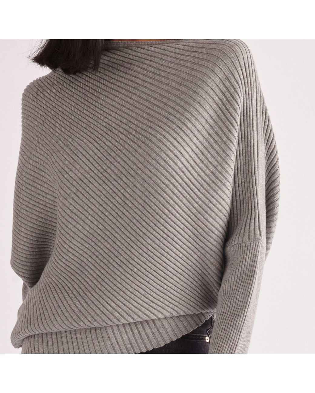 Paisie Gray Draped Knitted Jumper