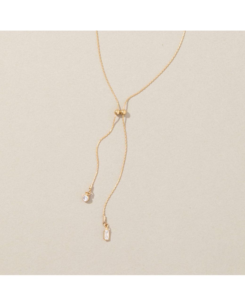SET & STONES Metallic Zoey Lariat Necklace