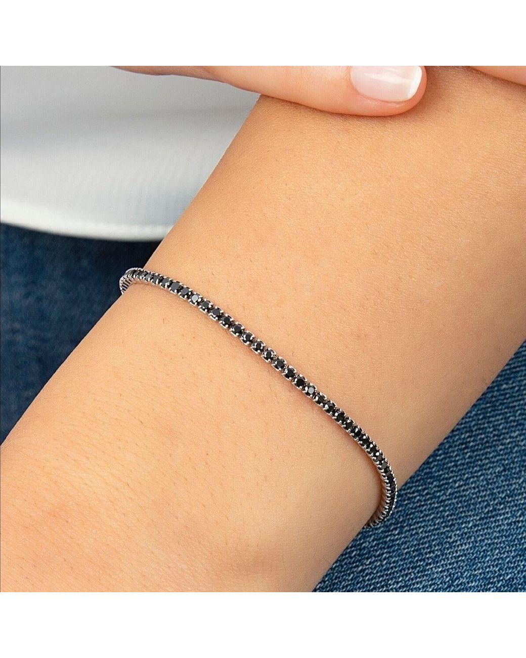Spero London Metallic Sterling Mini Tennis Bracelet