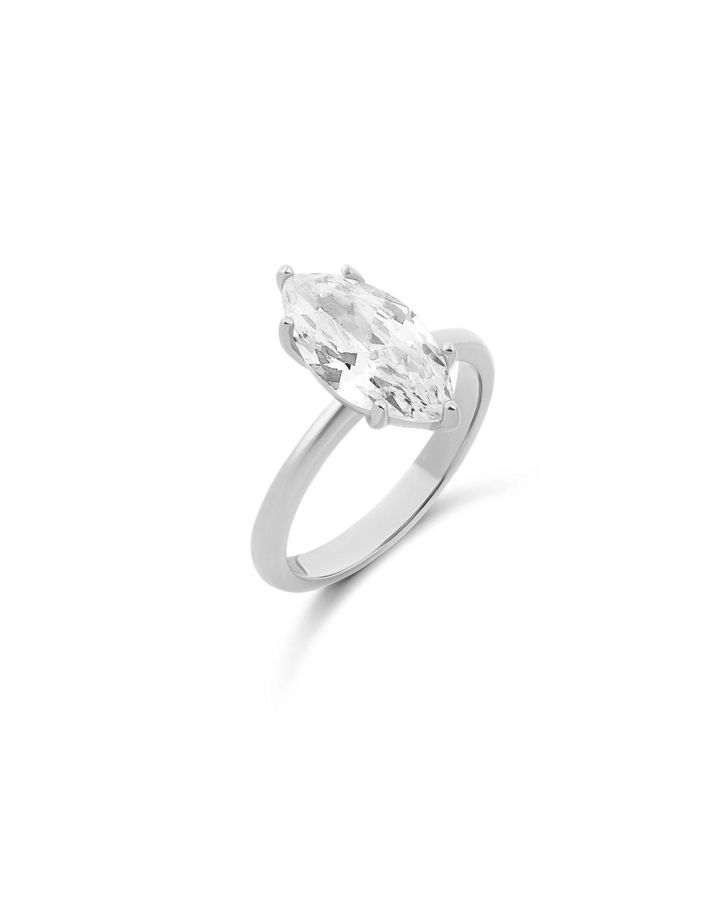 SHYMI Metallic Marquis Shape Cocktail Ring
