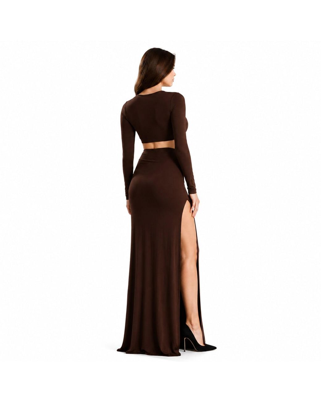 Maison De Gala Brown Celeste Mocha Maxi Dress