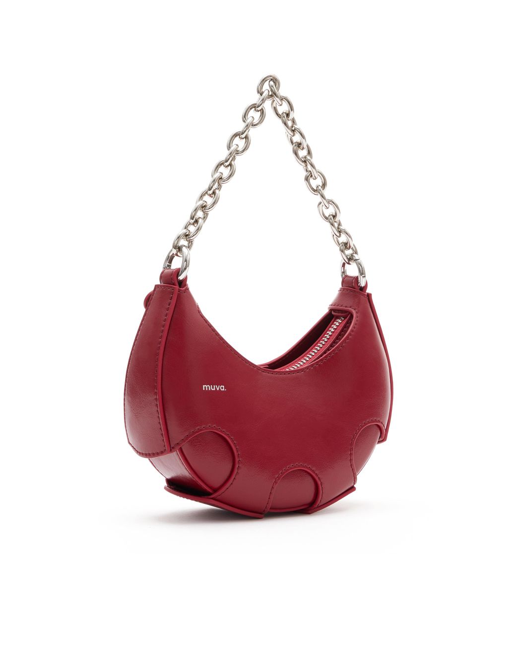 Amy Lynn Red Reno Leather Handheld Crescent Mini Bag