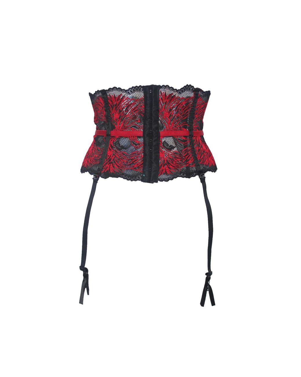 Carol Coelho Red Pomegranate Love Lace Garter Belt