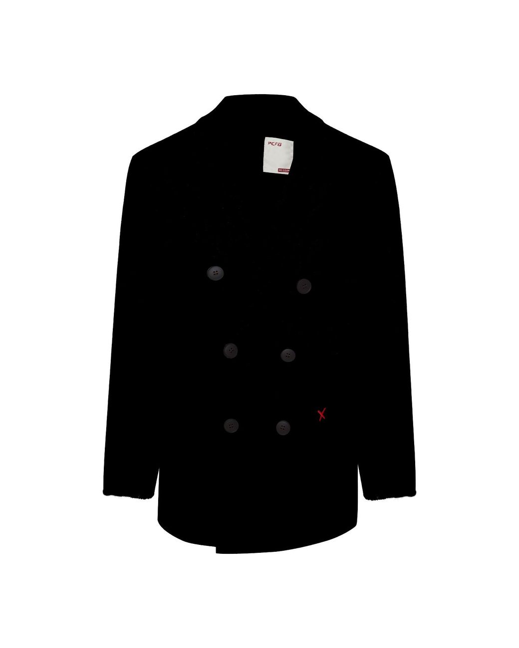 Pcfg Black Double Breasted Coat for men