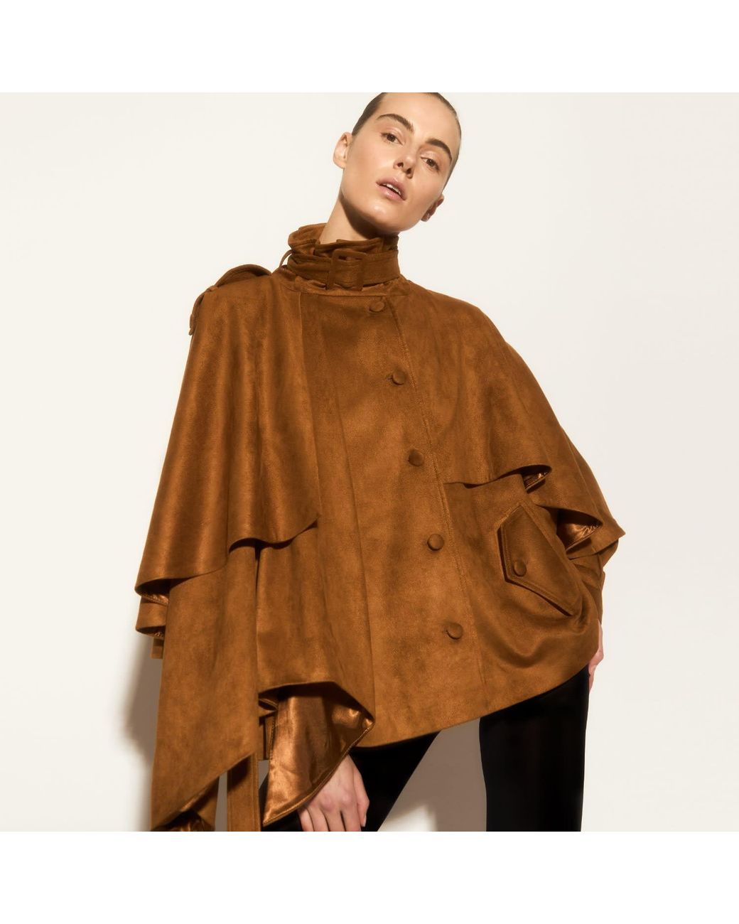 Herfetch Brown Neutrals Cape Jacket-Camel
