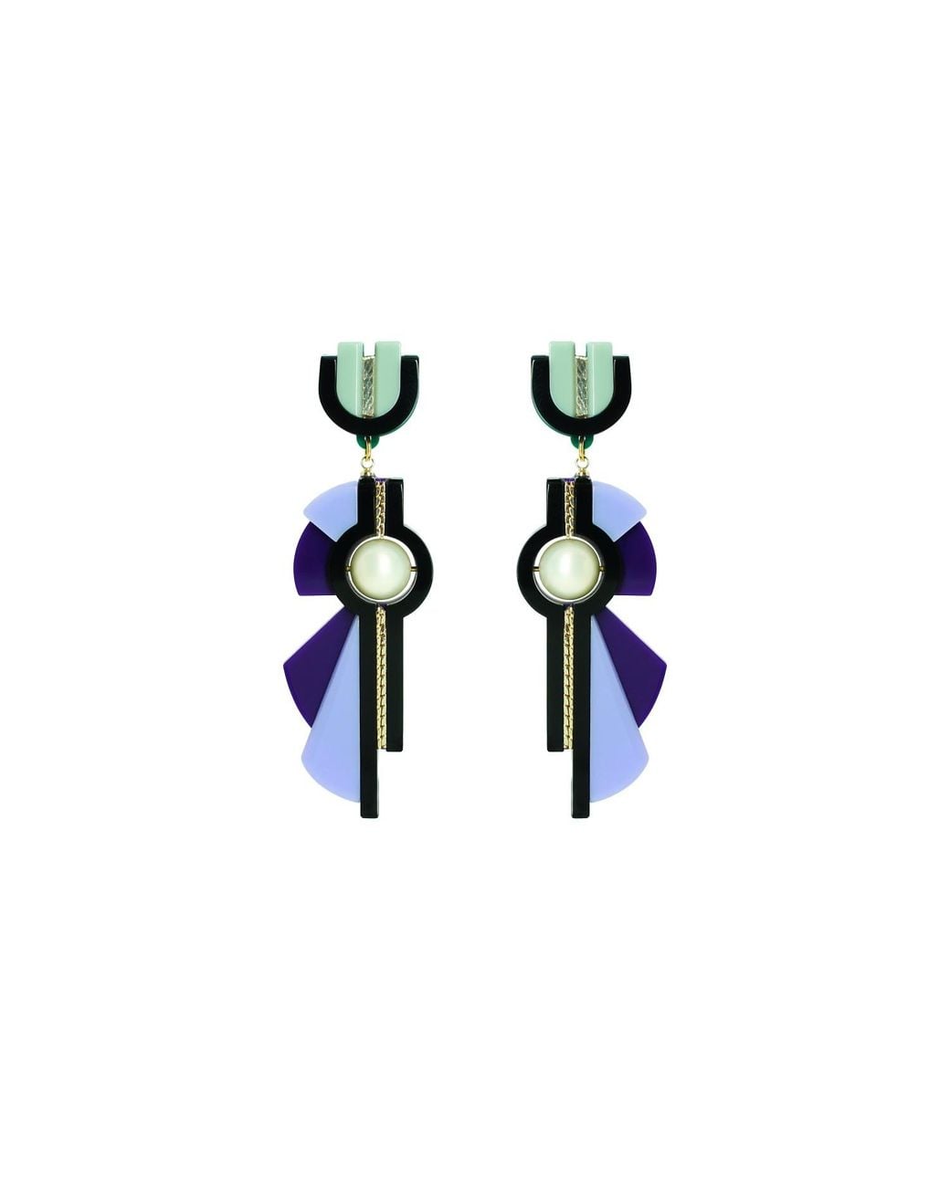 Gissa Bicalho Multicolor Handmade Acrylic Earring Allamanda