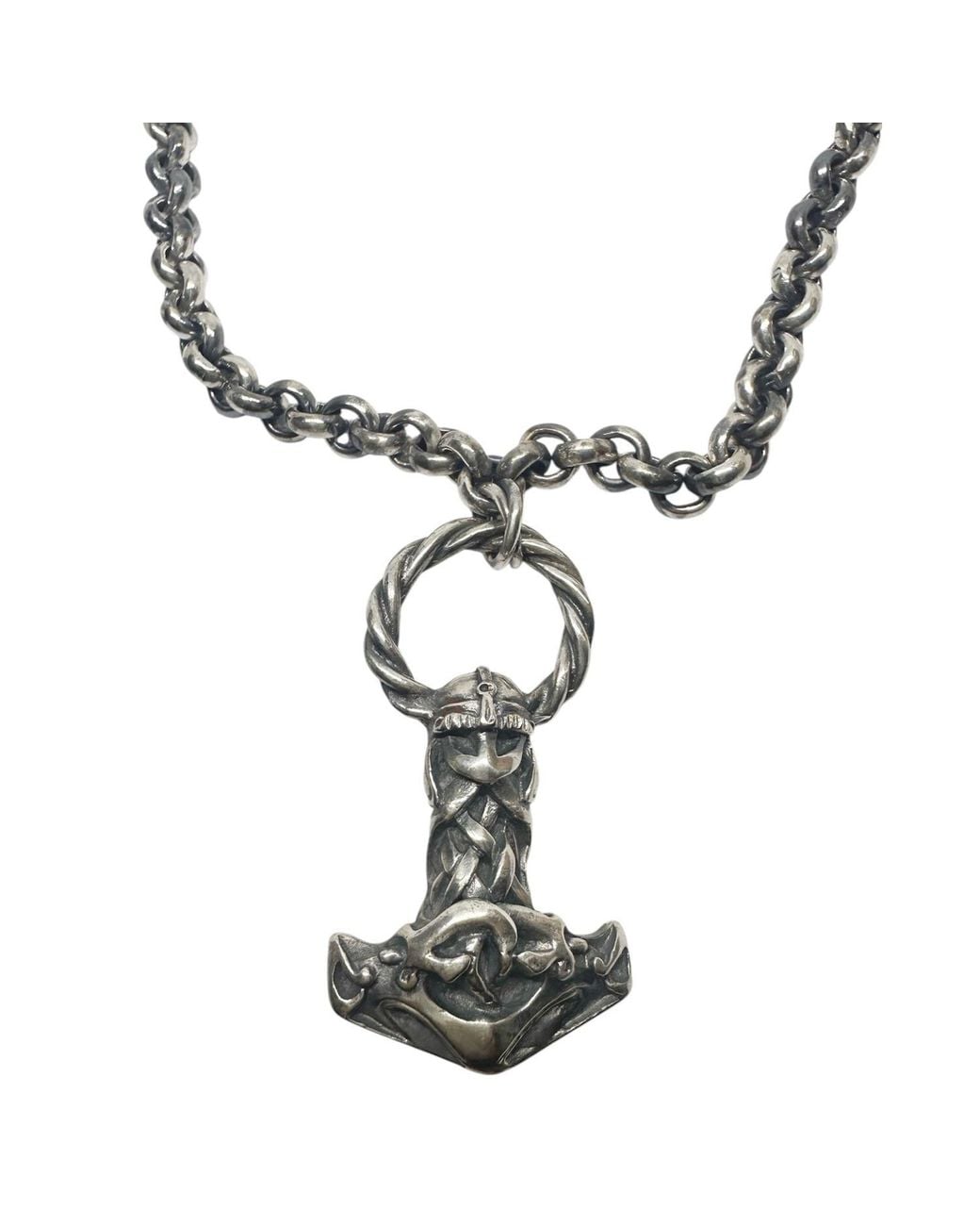 Tg-Jewellery by Tamara Gervasio Metallic Heavy Viking Hammer Necklace – Solid Sterling With Oxidised Finish for men