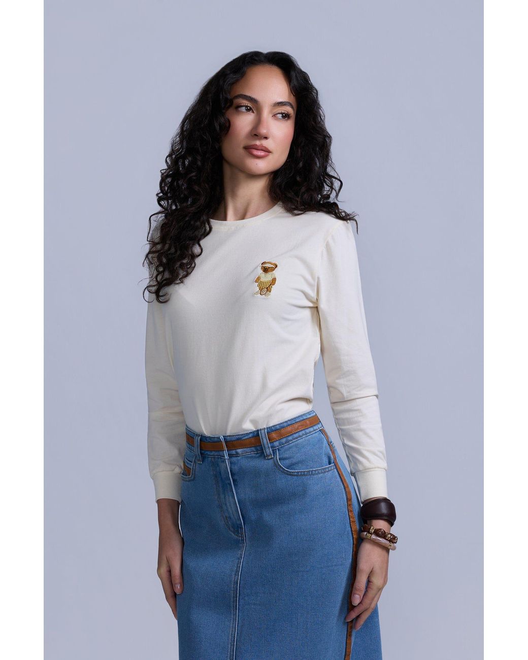 Rave on Trend White Teddy Icon Long Sleeve