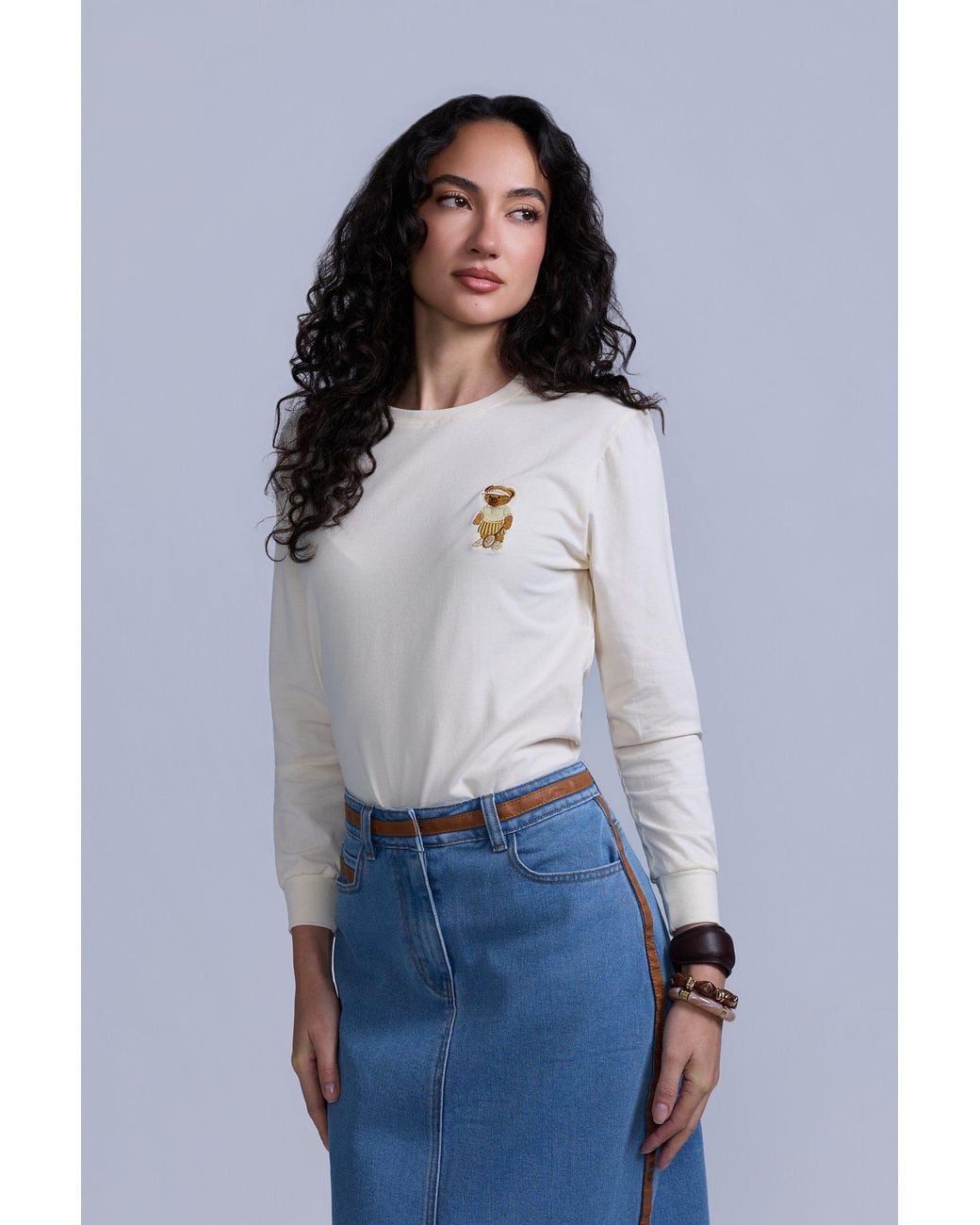Rave on Trend White Teddy Icon Long Sleeve