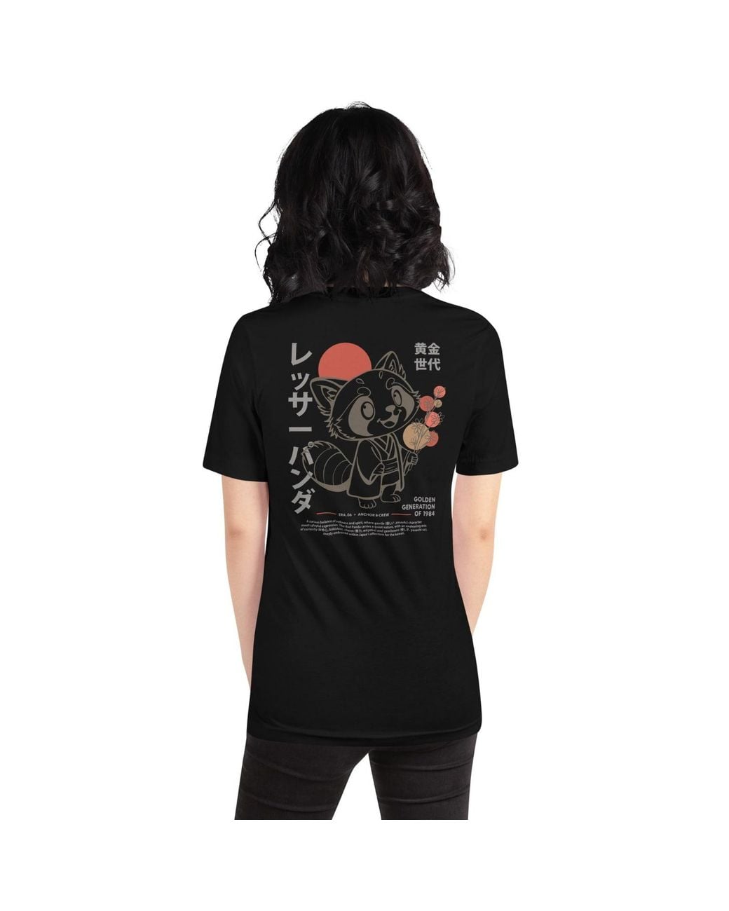 Anchor and Crew Six Panda Japan Era Organic Cotton T-Shirt in Black ...
