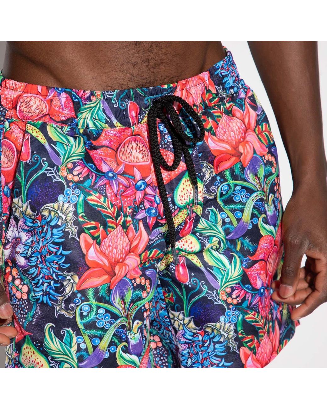 Maison Tangerine Blue Bohemian Garden Swim Shorts for men