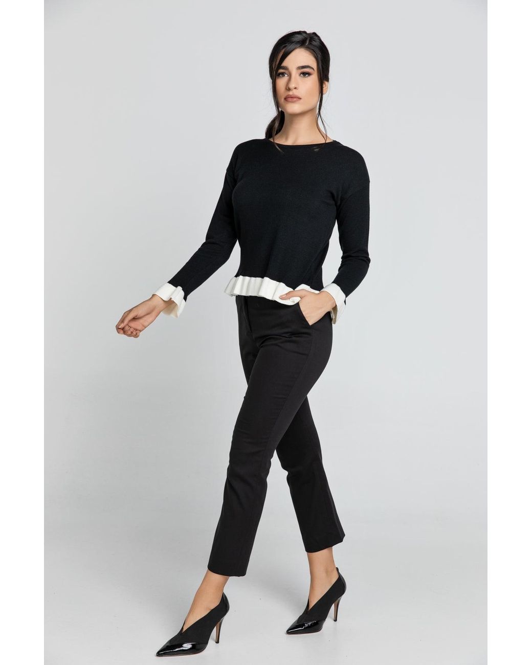 Conquista Black Gabardine Pants