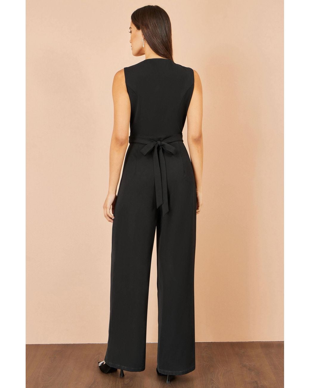 Yumi' Black Waistcoat Style Jumpsuit