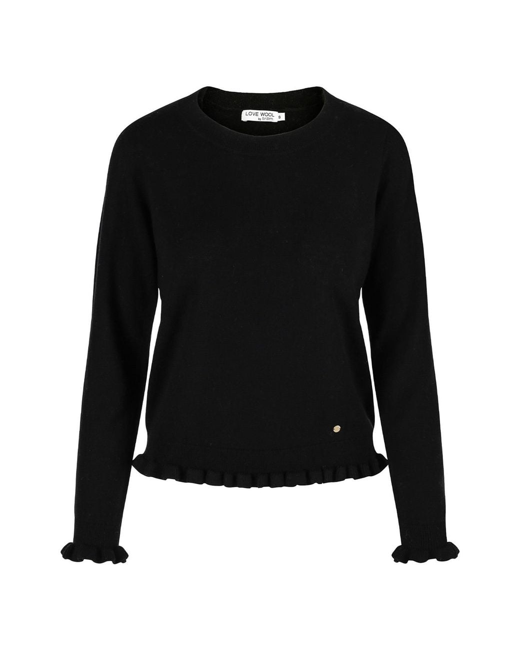 tirillm Black Aspen Merino Wool Sweater With Frills