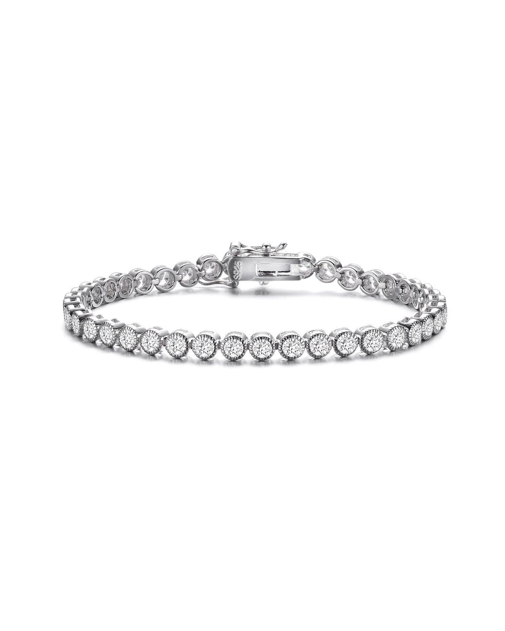 Genevive Jewelry Metallic Rachel Glauber Rhodium Plated Cubic Zirconia Bracelet