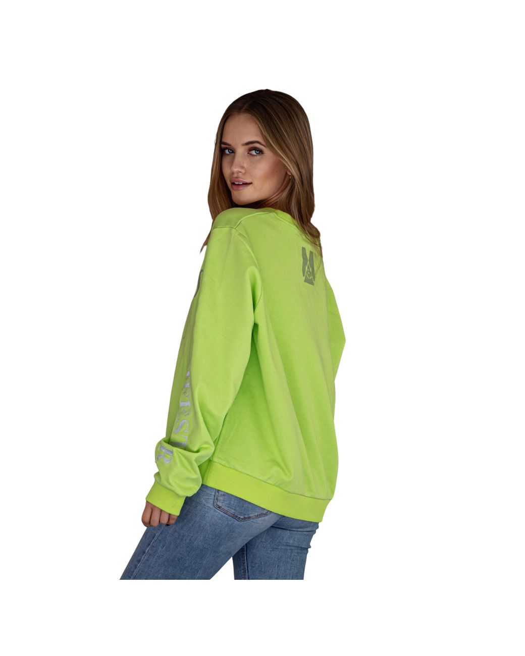 Miracles Manifester Green Oversized Embroidered Pisces Sign Sweatshirt