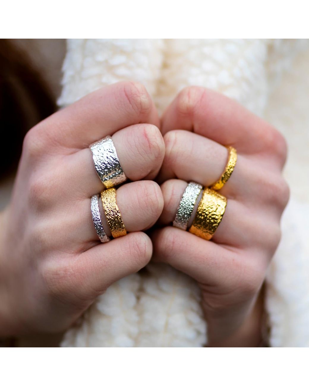Lucy Quartermaine Metallic Wide Hula Ring