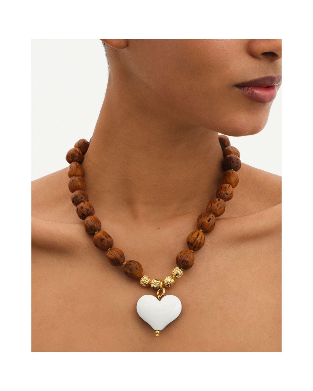 Tohum Design Metallic Cuore Resort Necklace – Snow
