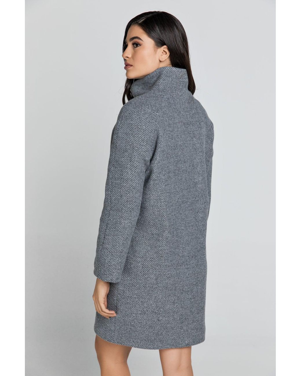 Conquista Gray Wool Blend Coat By Fashion