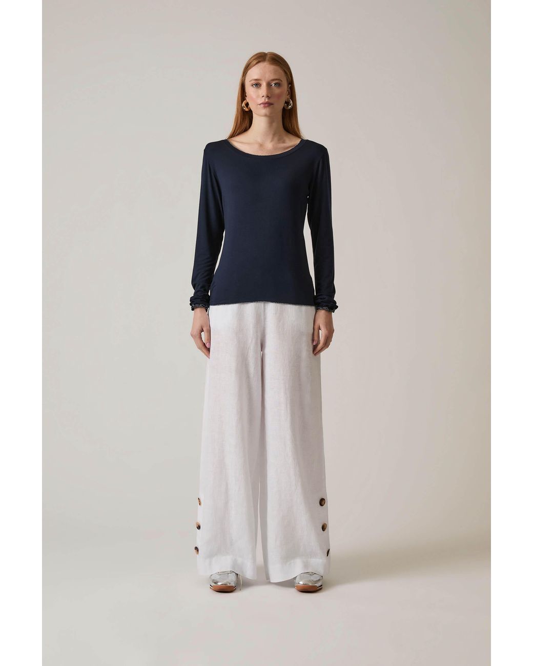 James Lakeland Blue Long Sleeve Top